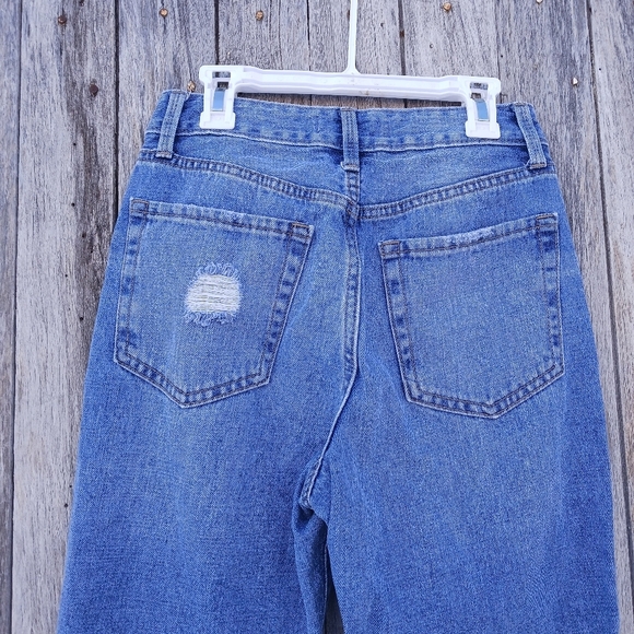 JBD JUST BLACK DENIM Dani Retro Straight Leg Jeans Womens Sz 24 Distressed - Picture 3 of 7